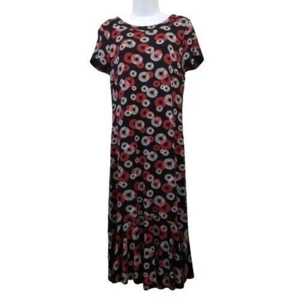 Hanna Andersson XS‎ Dress Red Black Floral Romance Whimsigoth Dark Academia